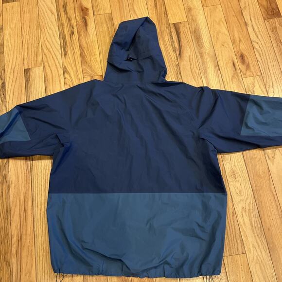 REI Gore-Tex Men’s Water Proof Jacket XL Hiking Outdoor Two Tone Blue Hooded - Picture 10 of 11